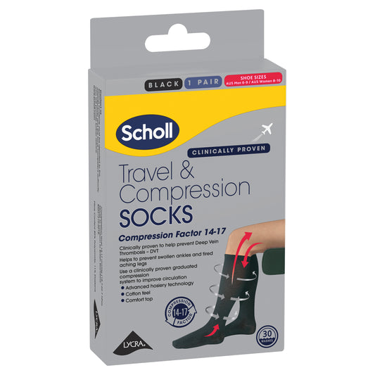 Scholl Travel and Compression Socks Black Small