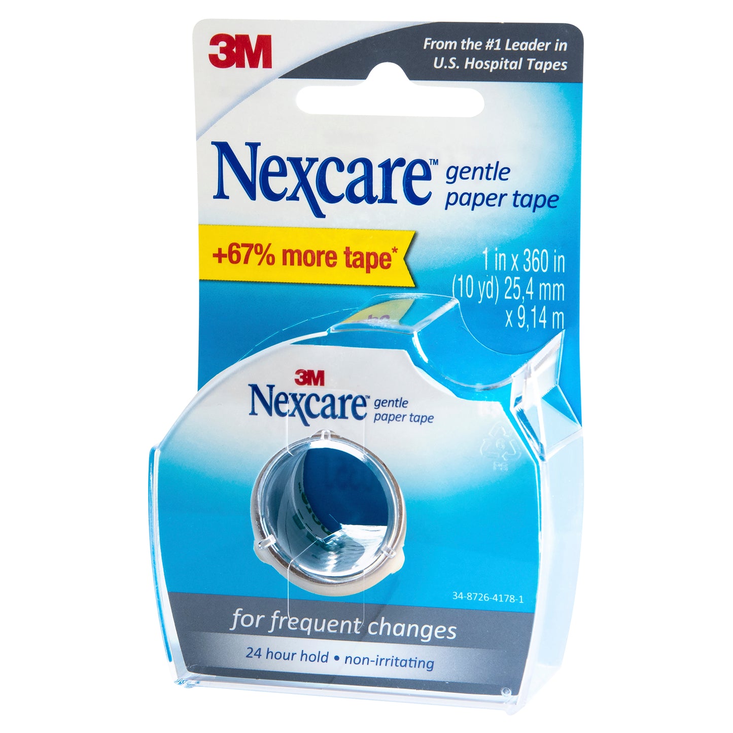 Nexcare Gentle Paper First Aid Tape & Dispenser White 25mm x 9.1m