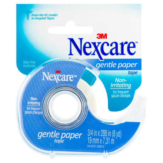 Nexcare Gentle Paper First Aid Tape & Dispenser  White 25mm x 9.1m