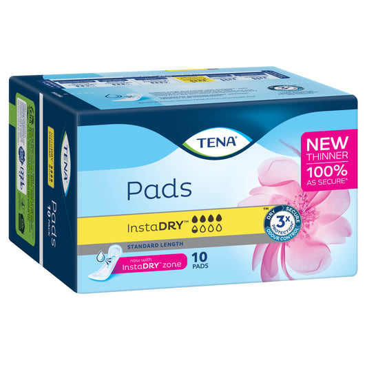 Tena Pads Instadry Standard Length 10 Pack