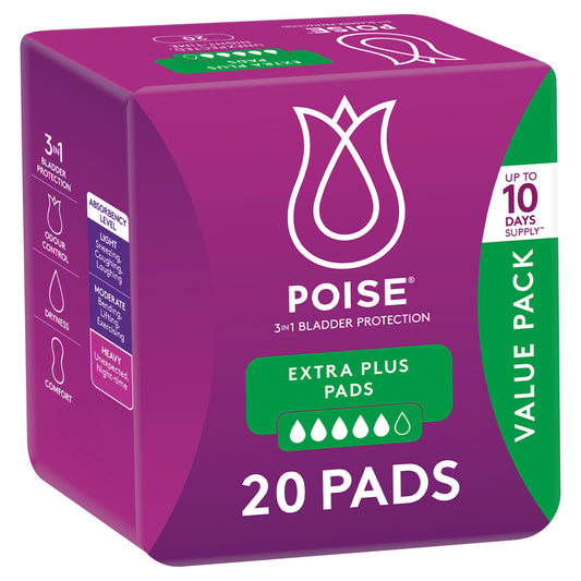 Poise Pads Extra Plus 20 Pads