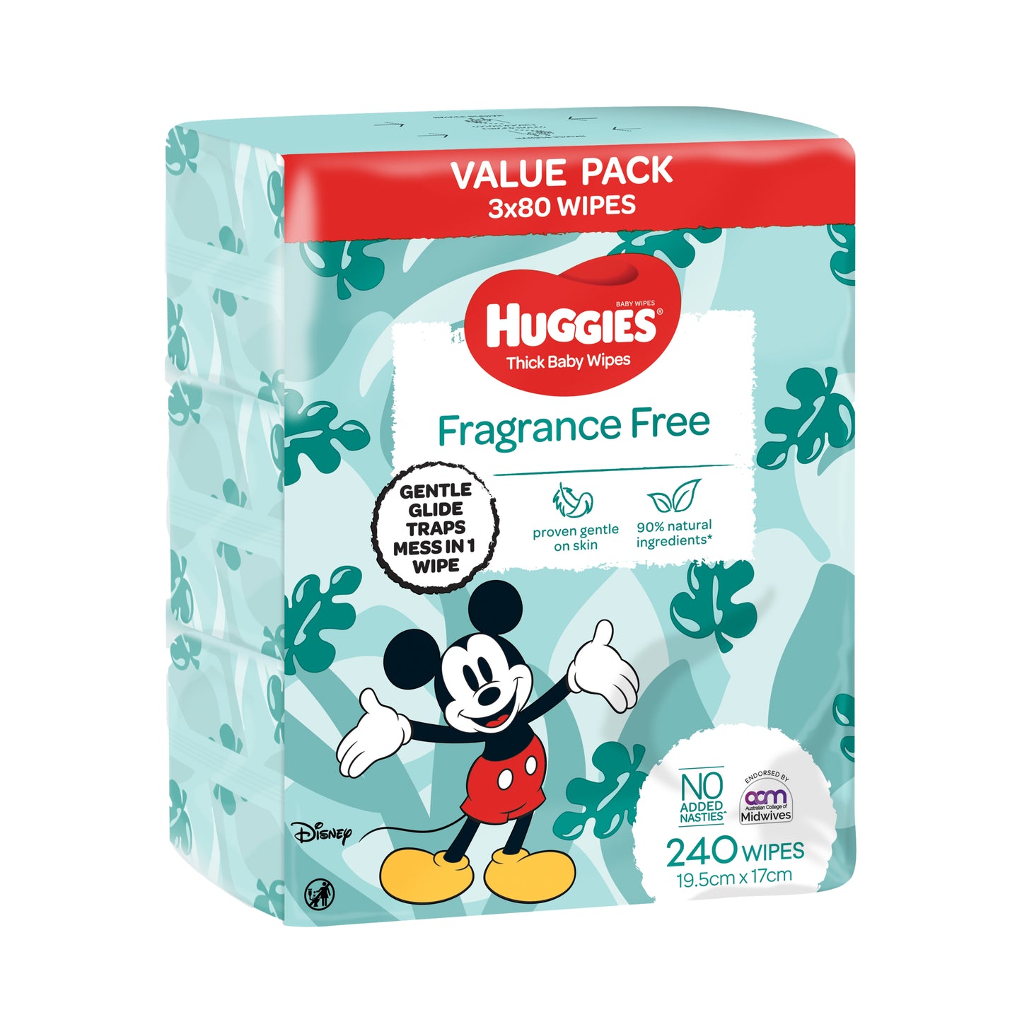 Huggies Wipes Fragrance Free 3 x 80 pack