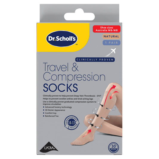 Dr Scholl's Travel & Compression Socks Natural Medium