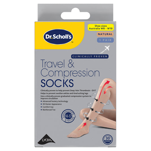 Dr Scholl's Travel and Compression Socks Natural Large