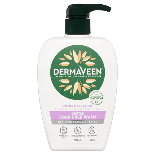 DermaVeen Extra Hydration Gentle Soap Free Wash 500ml