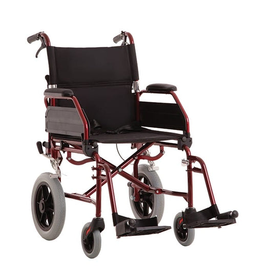 MLE Wheelchair Aluminium Transit Burgundy