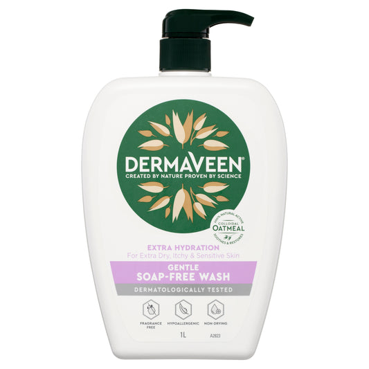 DermaVeen Extra Hydration Soap Free Wash - 1 Litre