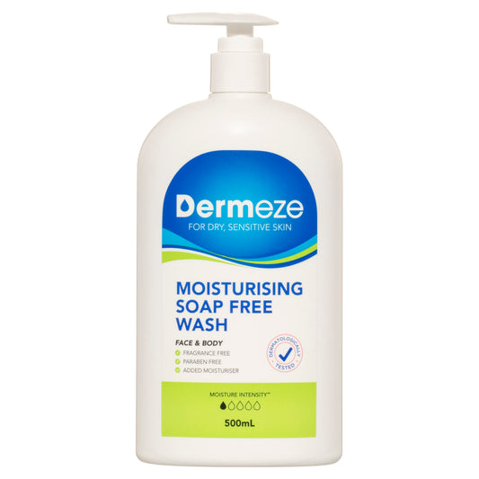 Dermeze Moisturising Soap Free Wash Bottle - 500ml